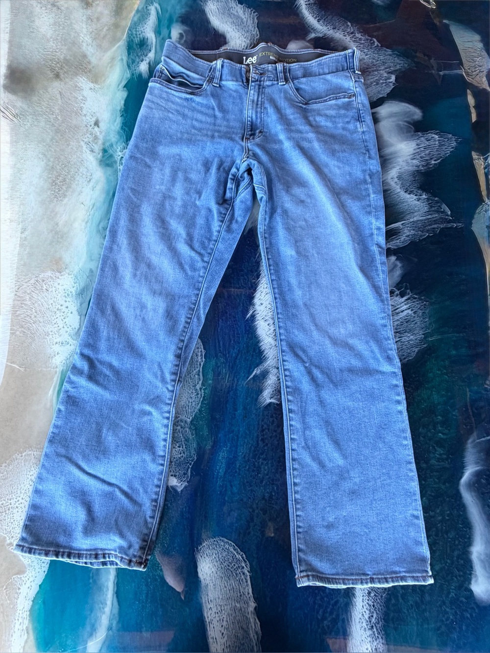 LEE BLUE REGULAR FIT Boot Cut Extreme Motion Jean 36WX30L Like NEW